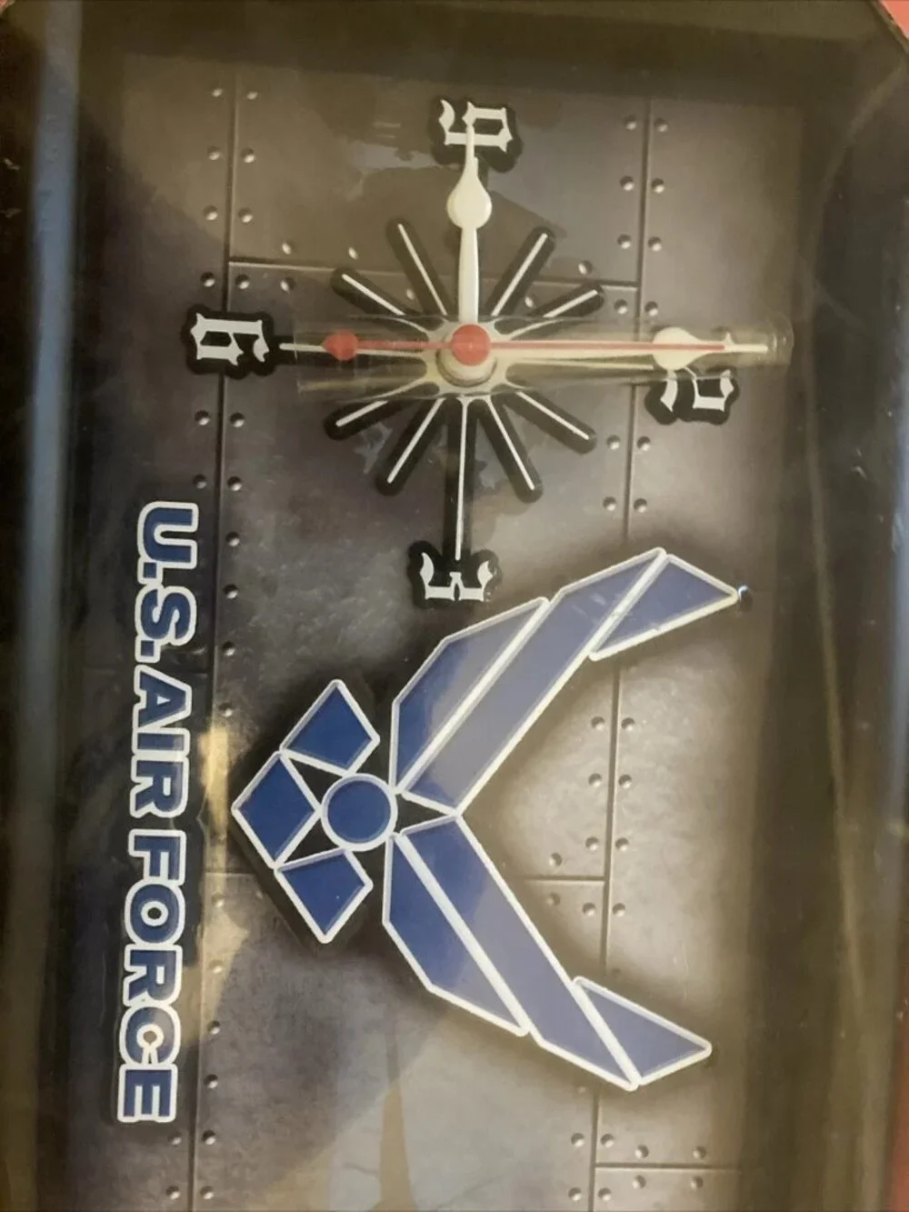 U.S. Air Force License Plate Hang or Stand Framed Clock NEW!
